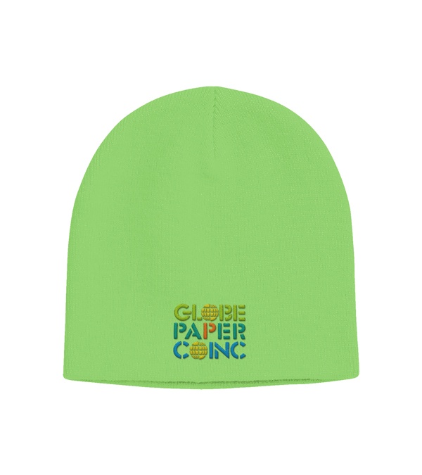 Knit Beanie Cap-Embroidered
