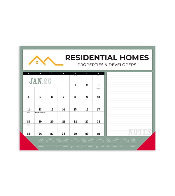 Notes Desk Pad with Vinyl Corners 2026