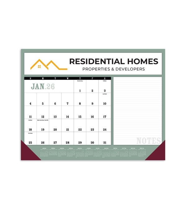 Notes Desk Pad with Vinyl Corners 2026