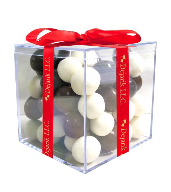 Promo Acrylic Gift Cube Filled with Malt Balls