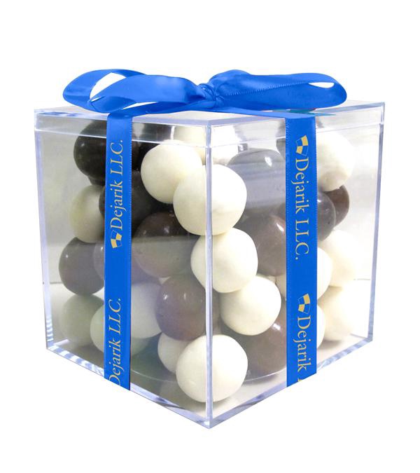 Promo Acrylic Gift Cube Filled with Malt Balls