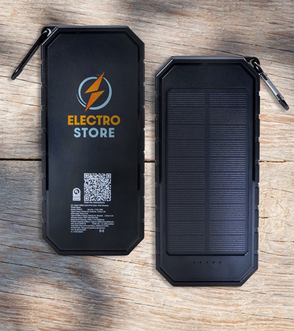 UL Listed 10000 IPX5 Solar 15W Wireless Power Bank-1 Color Imprint