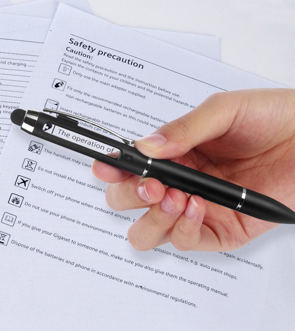 Zoom Magnifier Lighted Stylus Pen