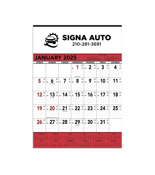 Contractor Calendar - One color imprint