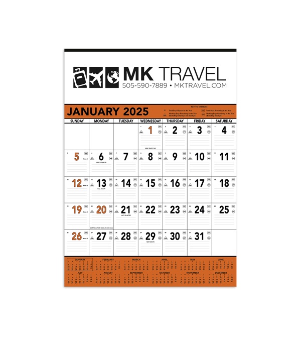 Contractor Calendar - One color imprint