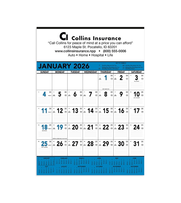 Contractor Calendar - One color imprint 2026