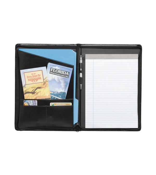 Script Zippered Padfolio