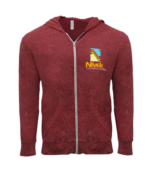 Threadfast Apparel Unisex TriBlend Full-Zip Light Hoodie