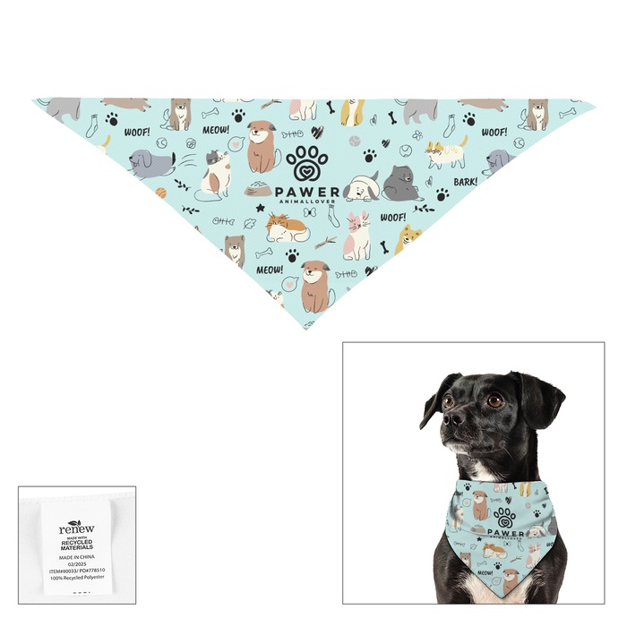 Full Color Small Triangle rPET Pet Bandana