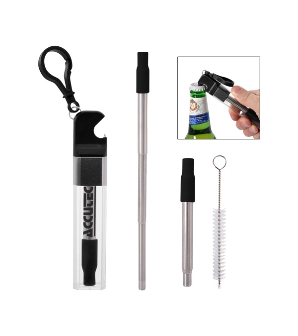 Straw Kit With Bottle Opener