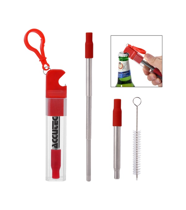 Straw Kit With Bottle Opener