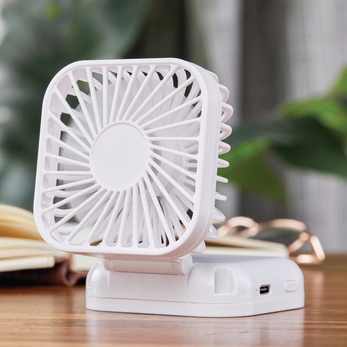 Handheld Rechargeable Folding Mini USB Fan w/Lanyard