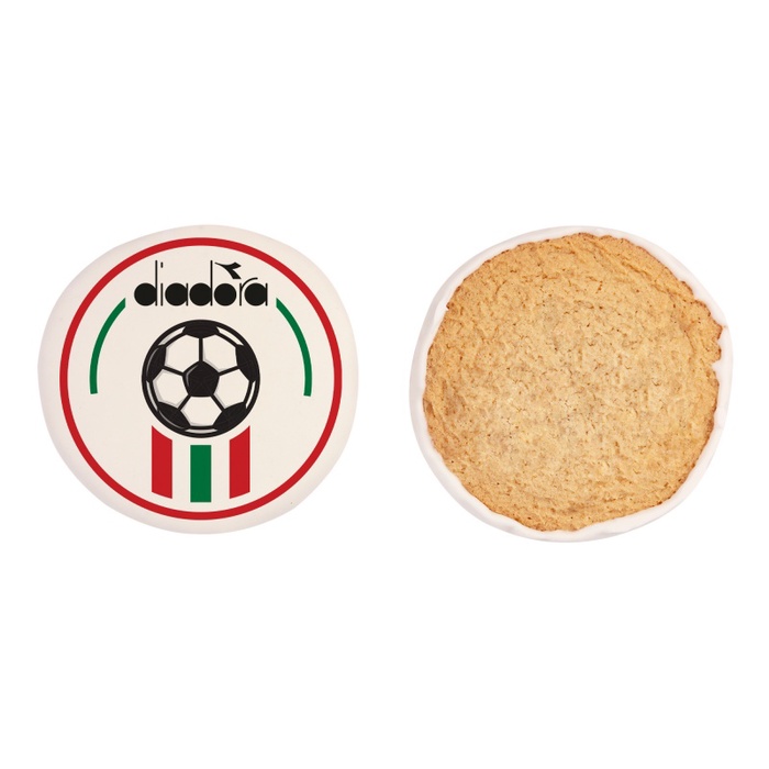 Soccer Theme 3" Iced Full Color Circle Vanilla Cookie - Italy