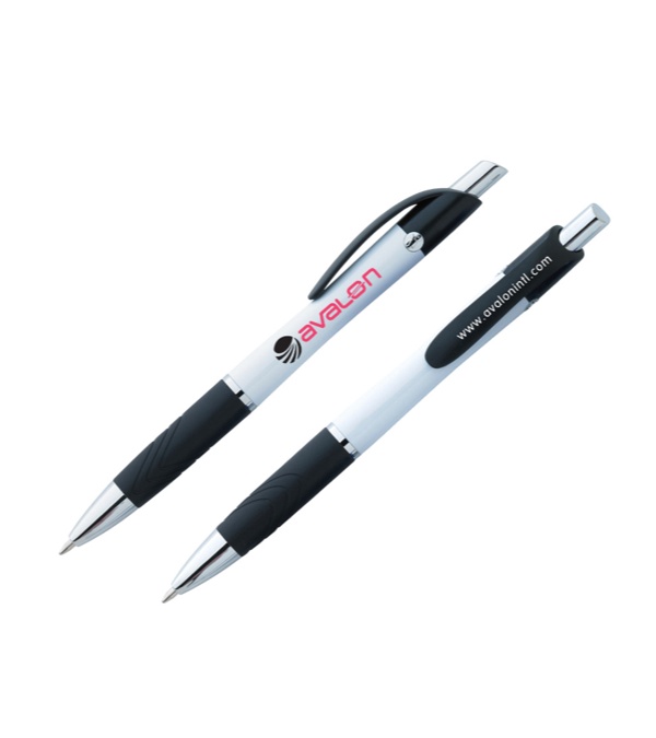 Souvenir® Emblem White Barrel Promotional Pen