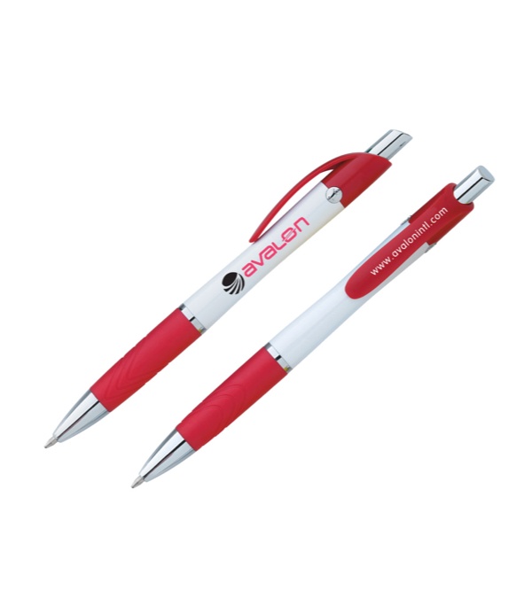 Souvenir® Emblem White Barrel Promotional Pen