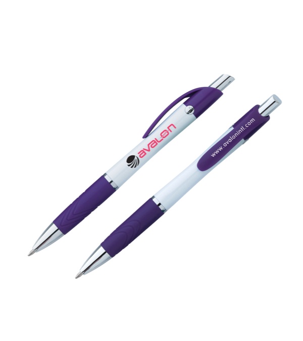 Souvenir® Emblem White Barrel Promotional Pen