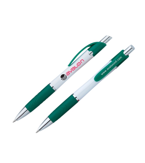 Souvenir® Emblem White Barrel Promotional Pen