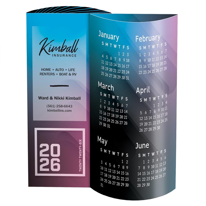 Color Block Wave Desk Calendar