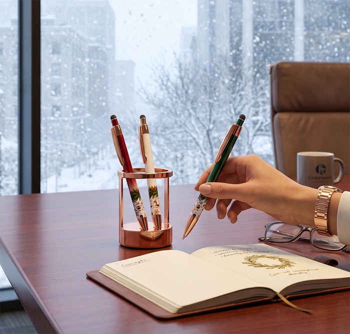 Festive Merry Christmas & Happy New Year Stylus Copper Pen