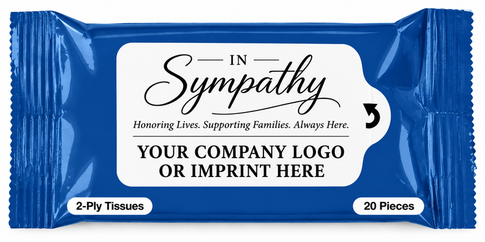In Sympathy Tissue Packets with Your Custom Imprint