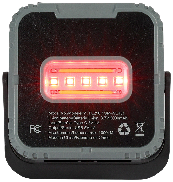 Rechargeable 10W COB/LED Trio Ready Work light