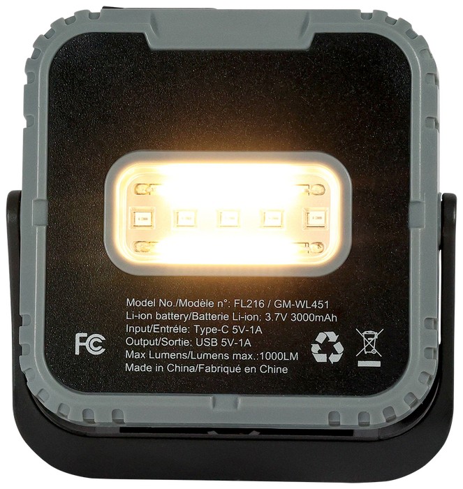 Rechargeable 10W COB/LED Trio Ready Work light