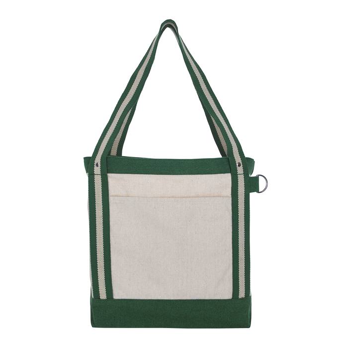 V Natural Striped Recycled Cotton Boat Bag