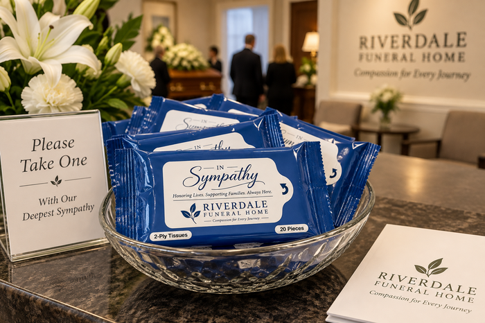 In Sympathy Tissue Packets with Your Custom Imprint
