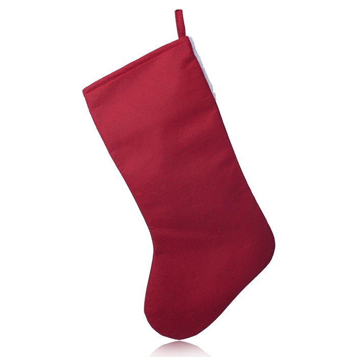 18" Red Snowflake Christmas Stocking with White Trim