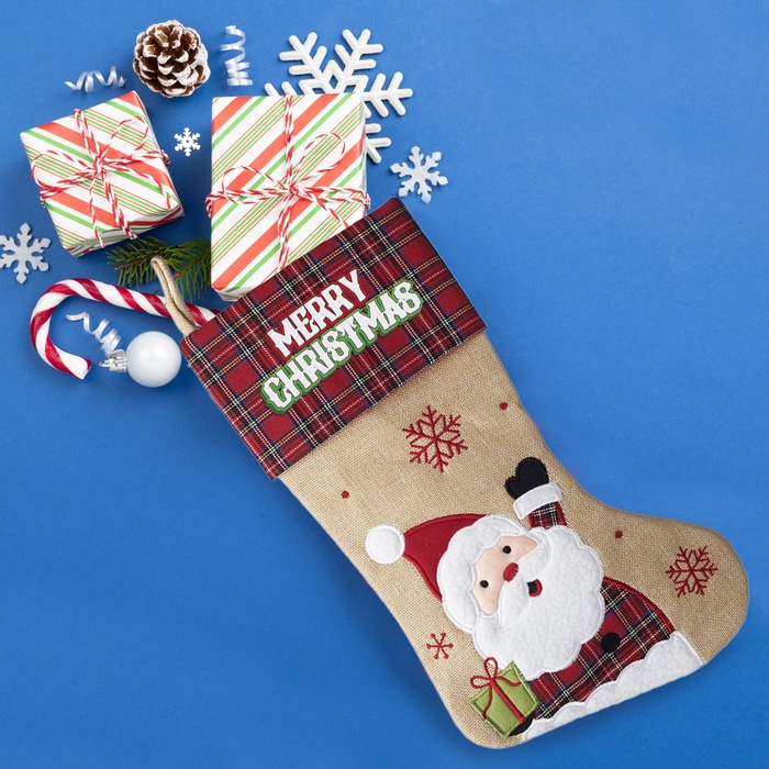 Rustic Santa Christmas Stocking