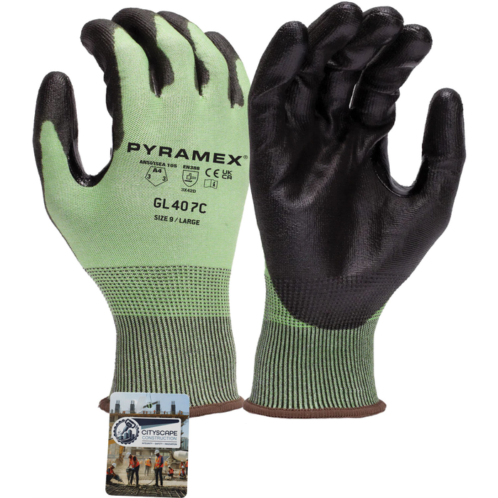 Polyurethane A4 Cut Safety Gloves