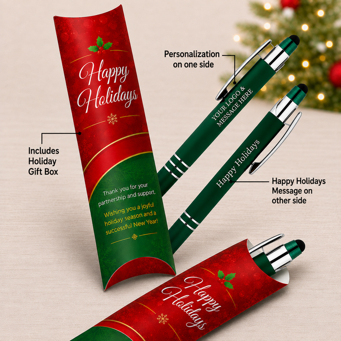 Happy Holiday Celena Stylus Soft Touch Pen with Gift Box