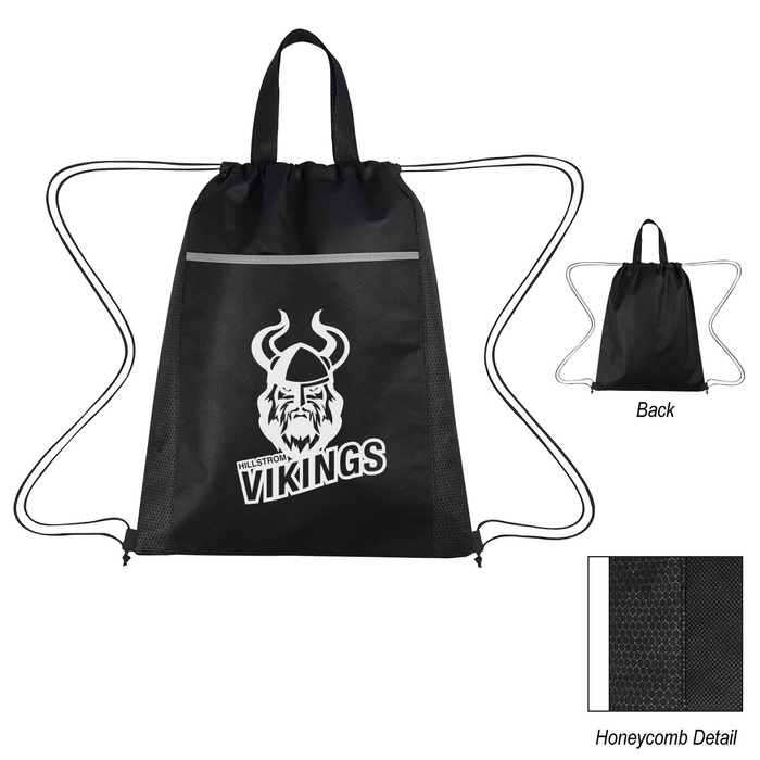 Custom Honeycomb Non-Woven Drawstring Backpacks