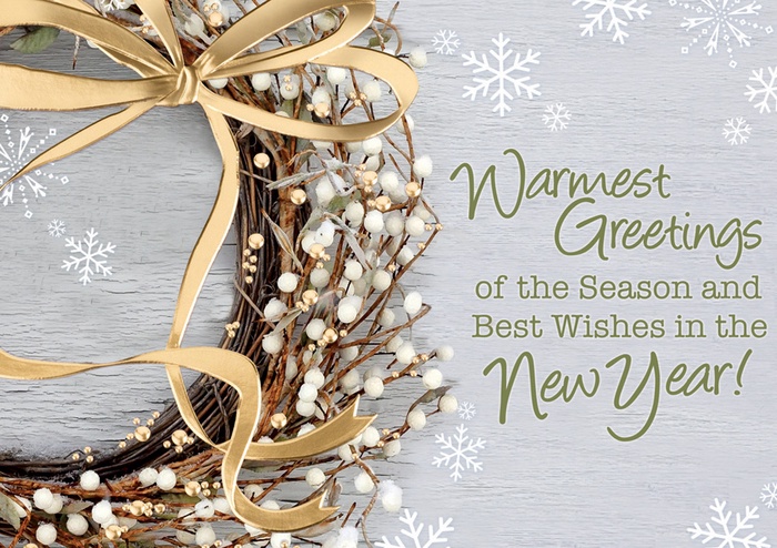 White Berry Wreath Holiday Cards