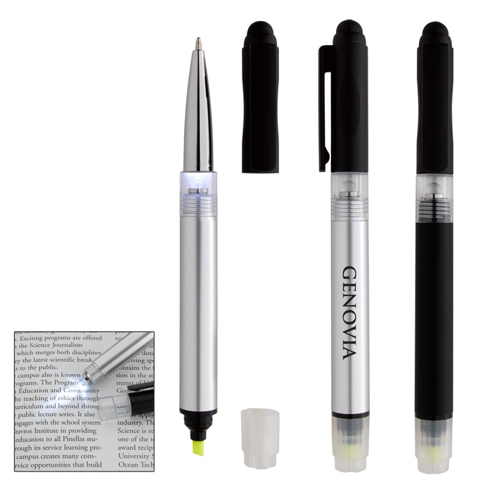 Illuminate 4-In-1 Highlighter Stylus Pen With Light