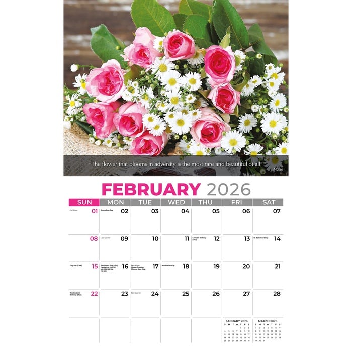 Galleria Wall Calendar 2026 Flowers & Gardens
