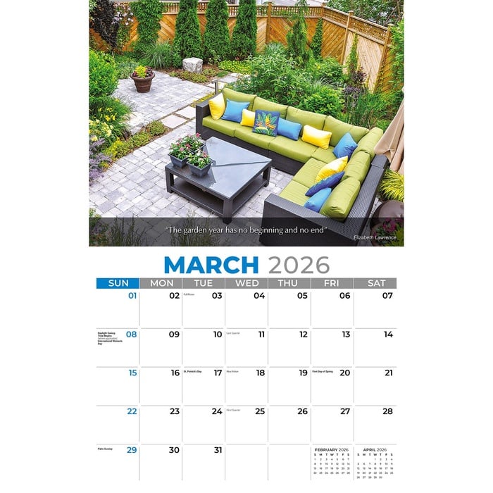 Galleria Wall Calendar 2026 Flowers & Gardens