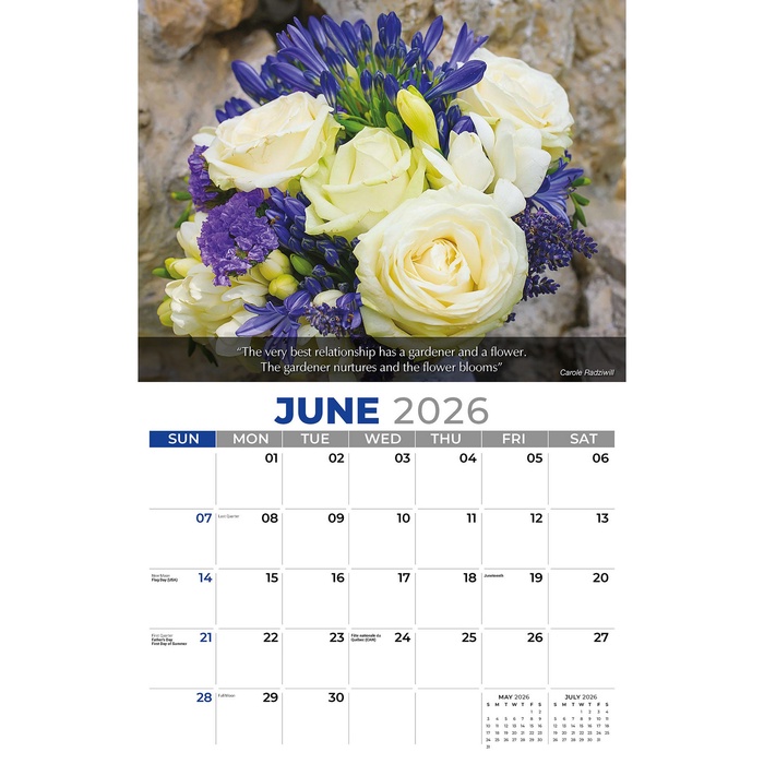 Galleria Wall Calendar 2026 Flowers & Gardens