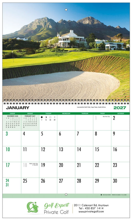 Golf Wall Calendar- 2027