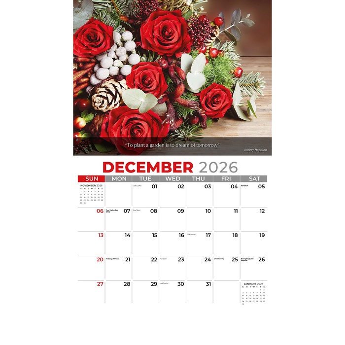 Galleria Wall Calendar 2026 Flowers & Gardens