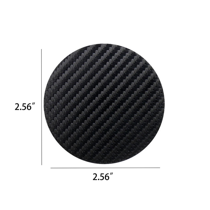 New Look Carbon Fiber Pattern PU Leather Cup Car Coaster Pad