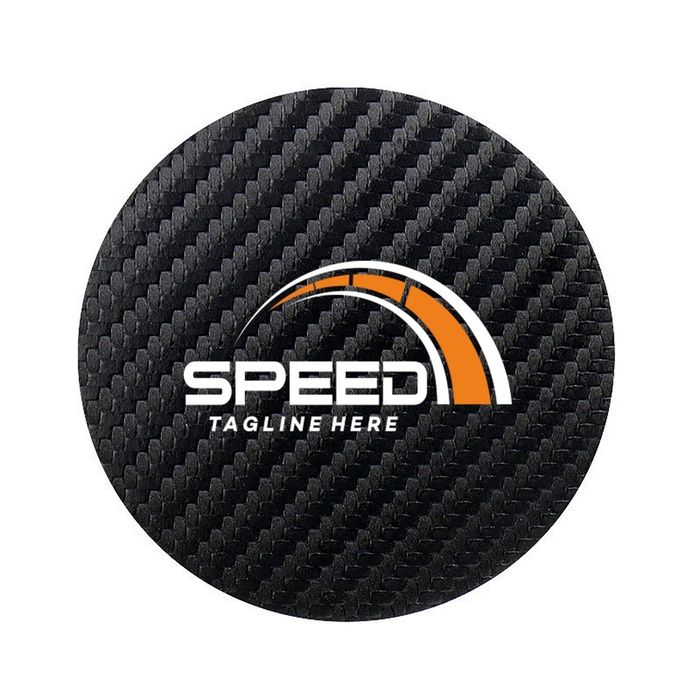New Look Carbon Fiber Pattern PU Leather Cup Car Coaster Pad