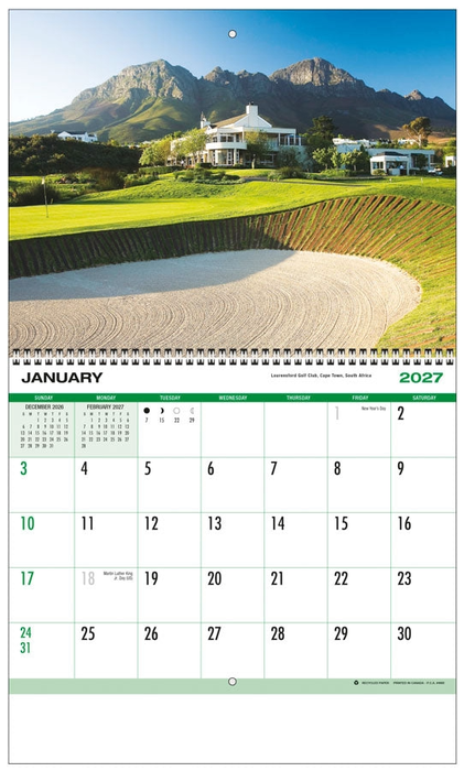 Golf Wall Calendar- 2027