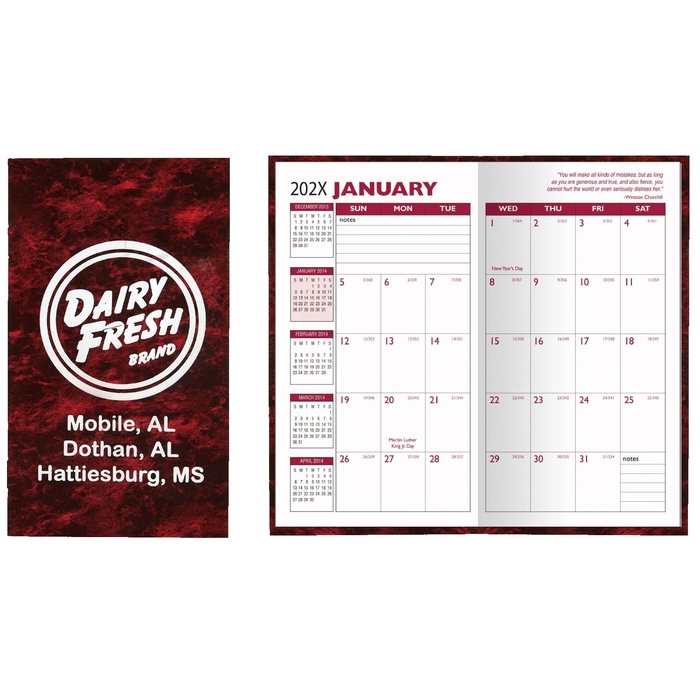 Budget Marble Monthly Pocket Planners - 2027