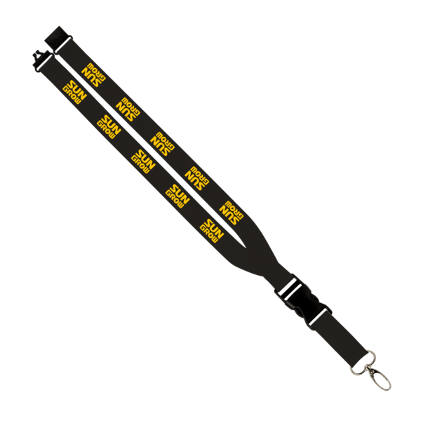 Maverick 1" Polyester Lanyard w/ Slide Buckle Release, Silver Metal Oval & Convenience Release