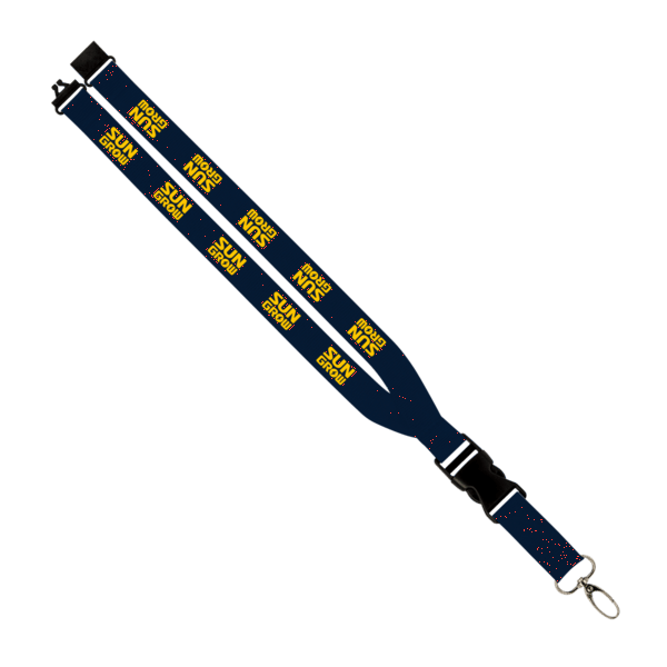 Maverick 1" Polyester Lanyard w/ Slide Buckle Release, Silver Metal Oval & Convenience Release