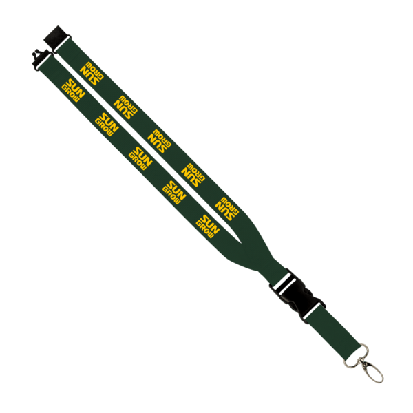 Maverick 1" Polyester Lanyard w/ Slide Buckle Release, Silver Metal Oval & Convenience Release