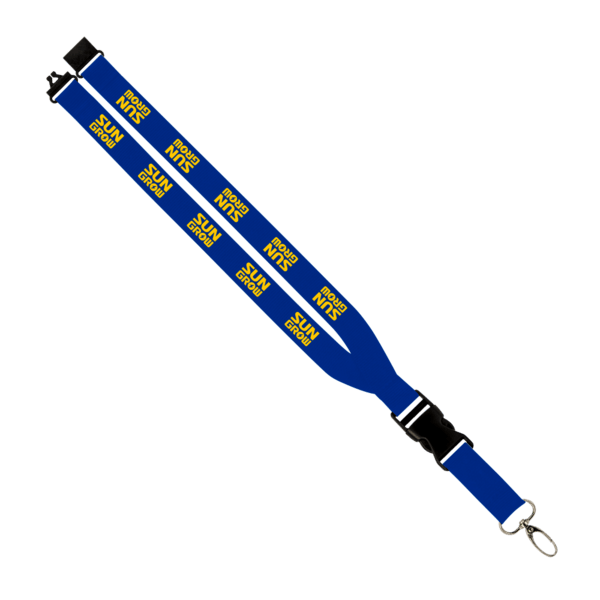 Maverick 1" Polyester Lanyard w/ Slide Buckle Release, Silver Metal Oval & Convenience Release