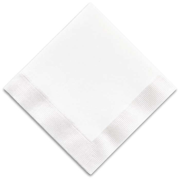 1-Ply White Beverage Napkin