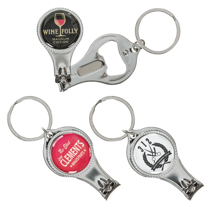 Round Nail Clipper w/ Bottle Opener Keyring